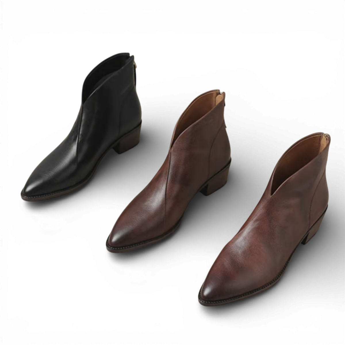 Arlete | Læderstøvler med lav hæl