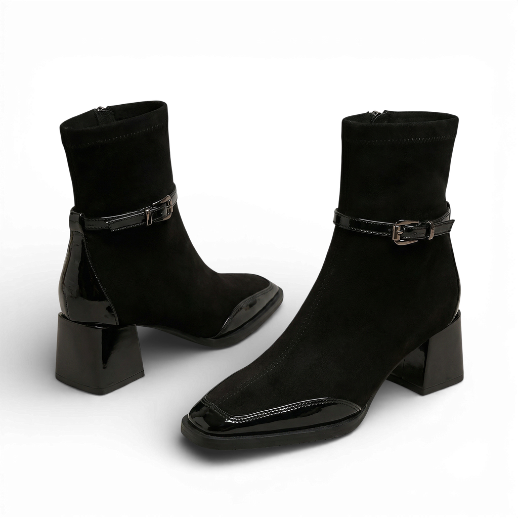 Isa | Elegante Suede Støvler med Medium Hæl