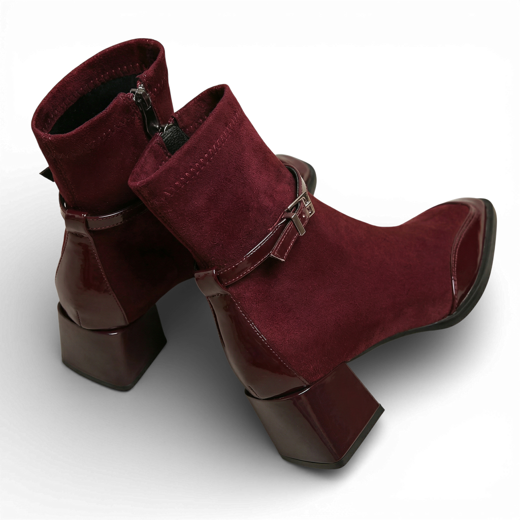 Isa | Elegante Suede Støvler med Medium Hæl