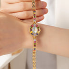 Amélie – Orologio in oro con montatura in cristallo.