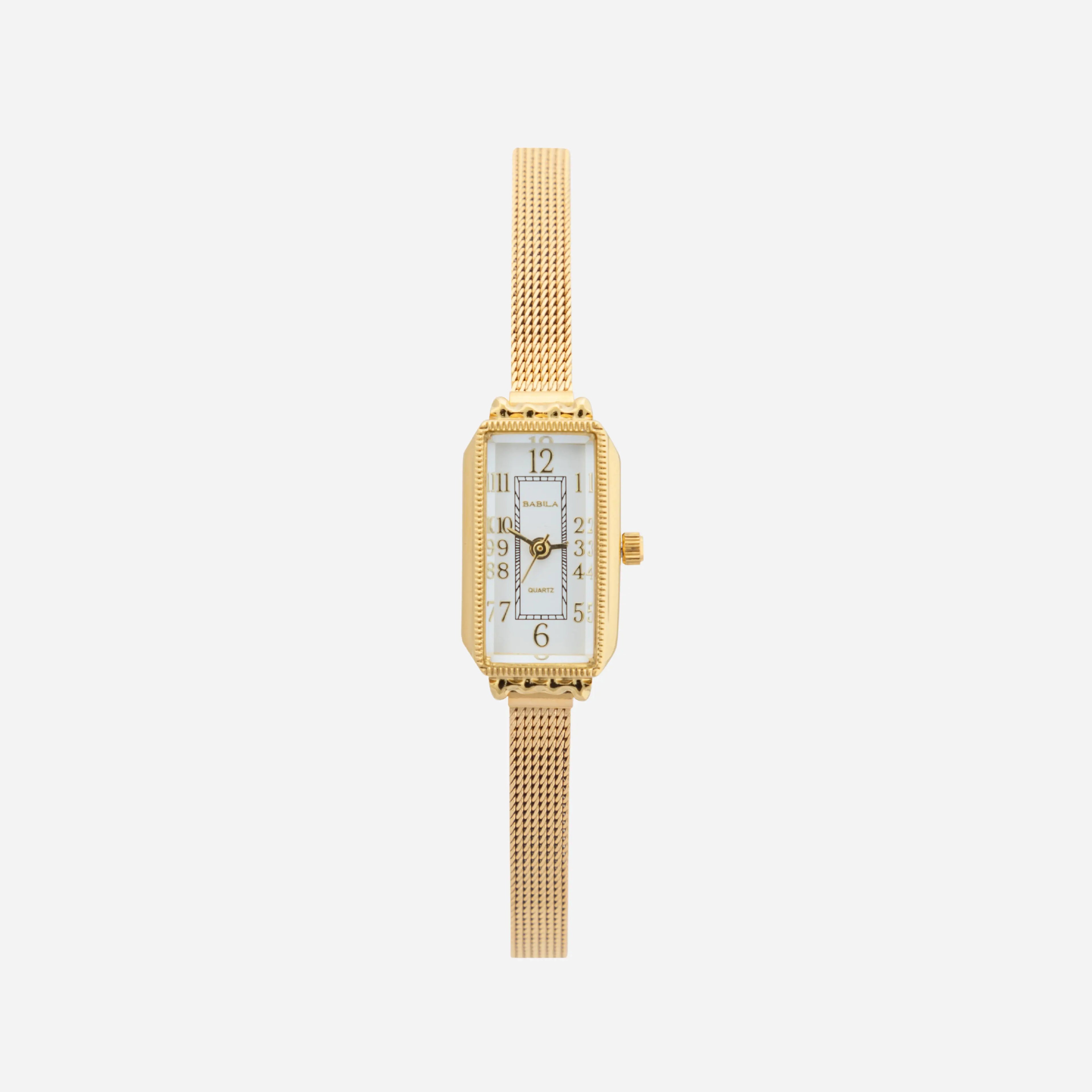 Teresa – Orologio in oro con quadrante rettangolare.