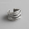 Verstelbare Laag 925 Sterling Zilveren Ring