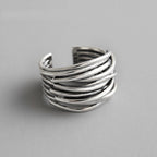 Verstelbare Laag 925 Sterling Zilveren Ring