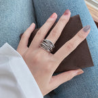 Verstelbare Laag 925 Sterling Zilveren Ring