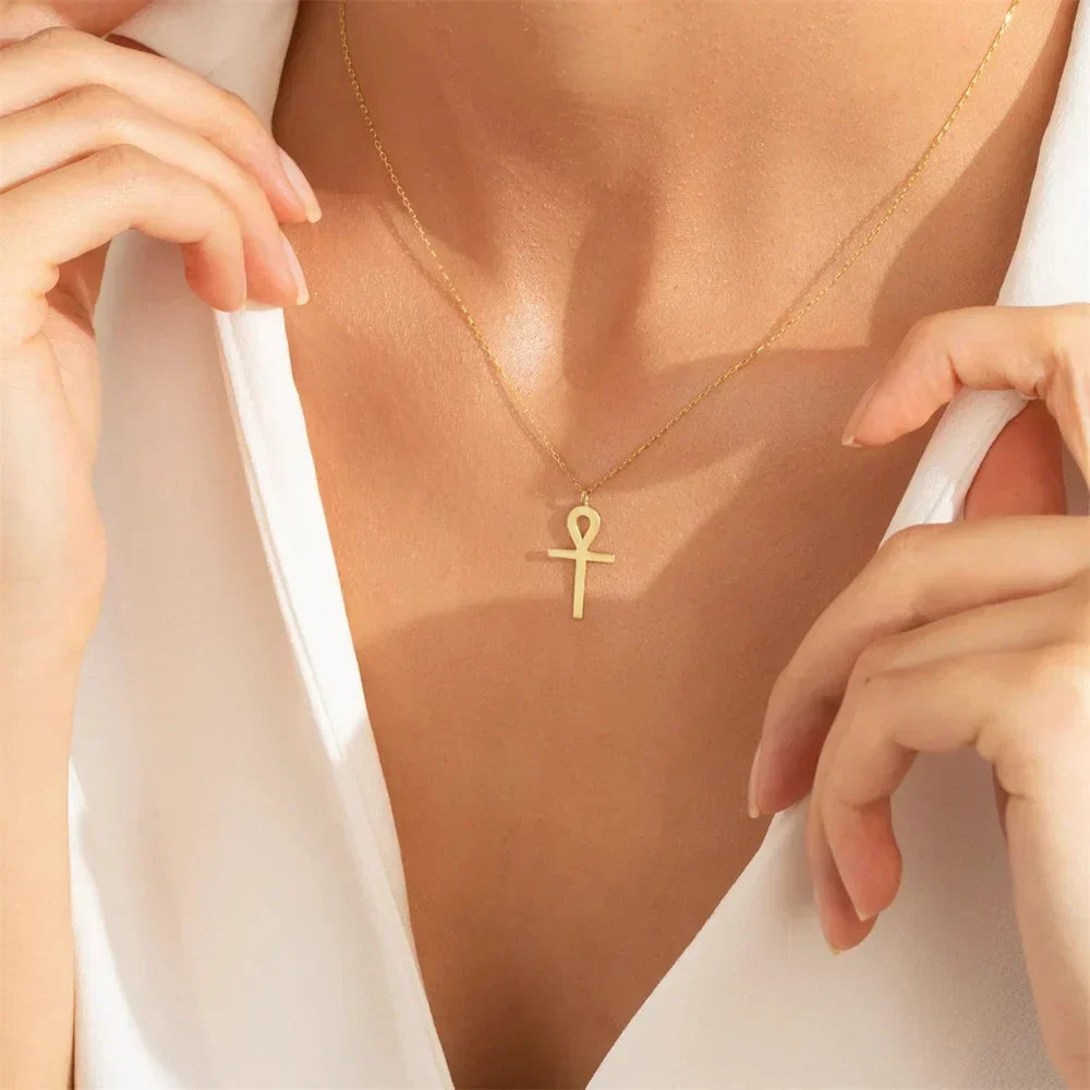 Collier met Gouden Ankh Hanger