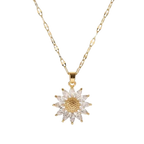 Sun | Halskæde med Solsikkevedhæng i Krystal
